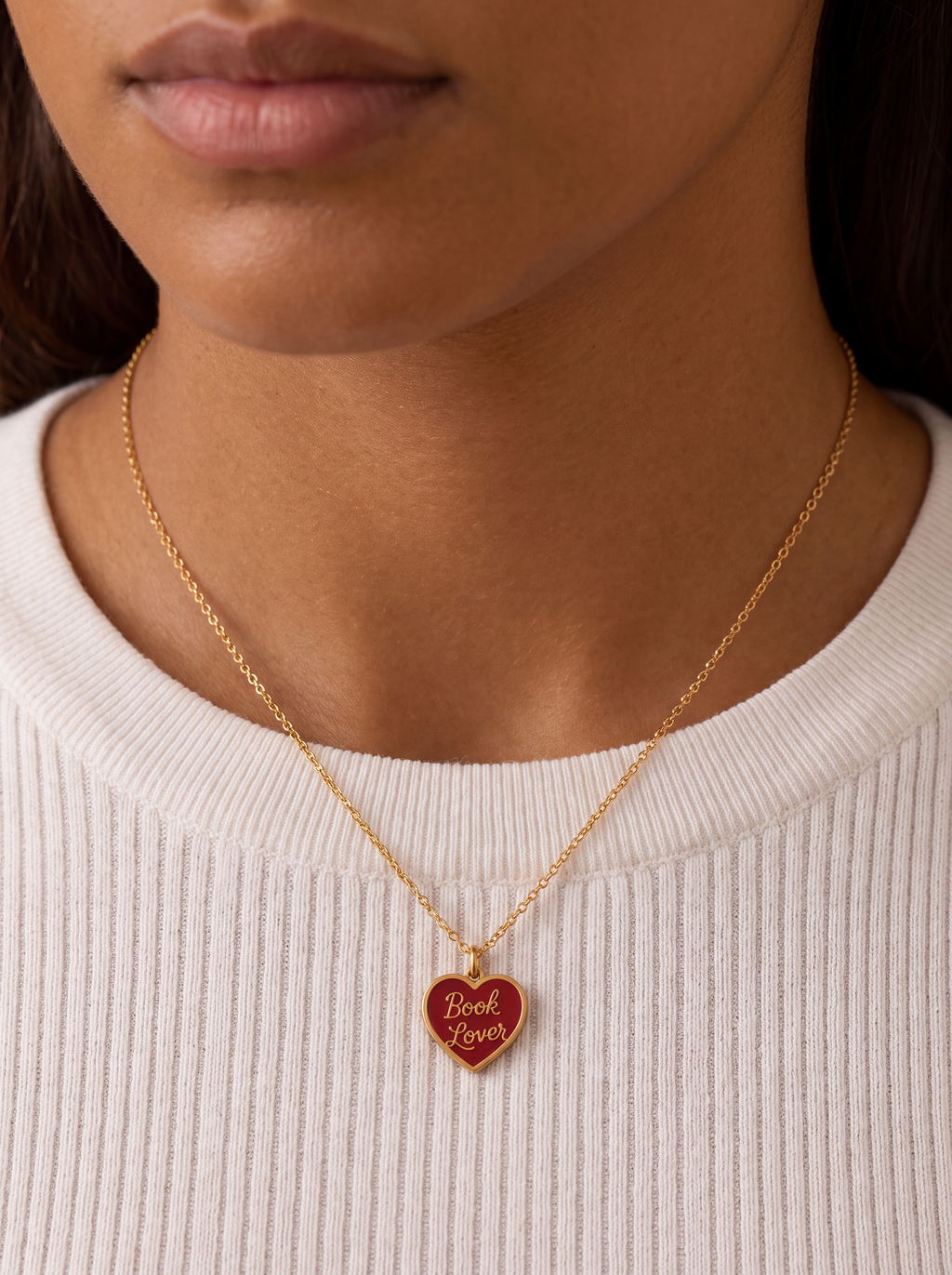 Book Lover Necklace 18k Gold Plated