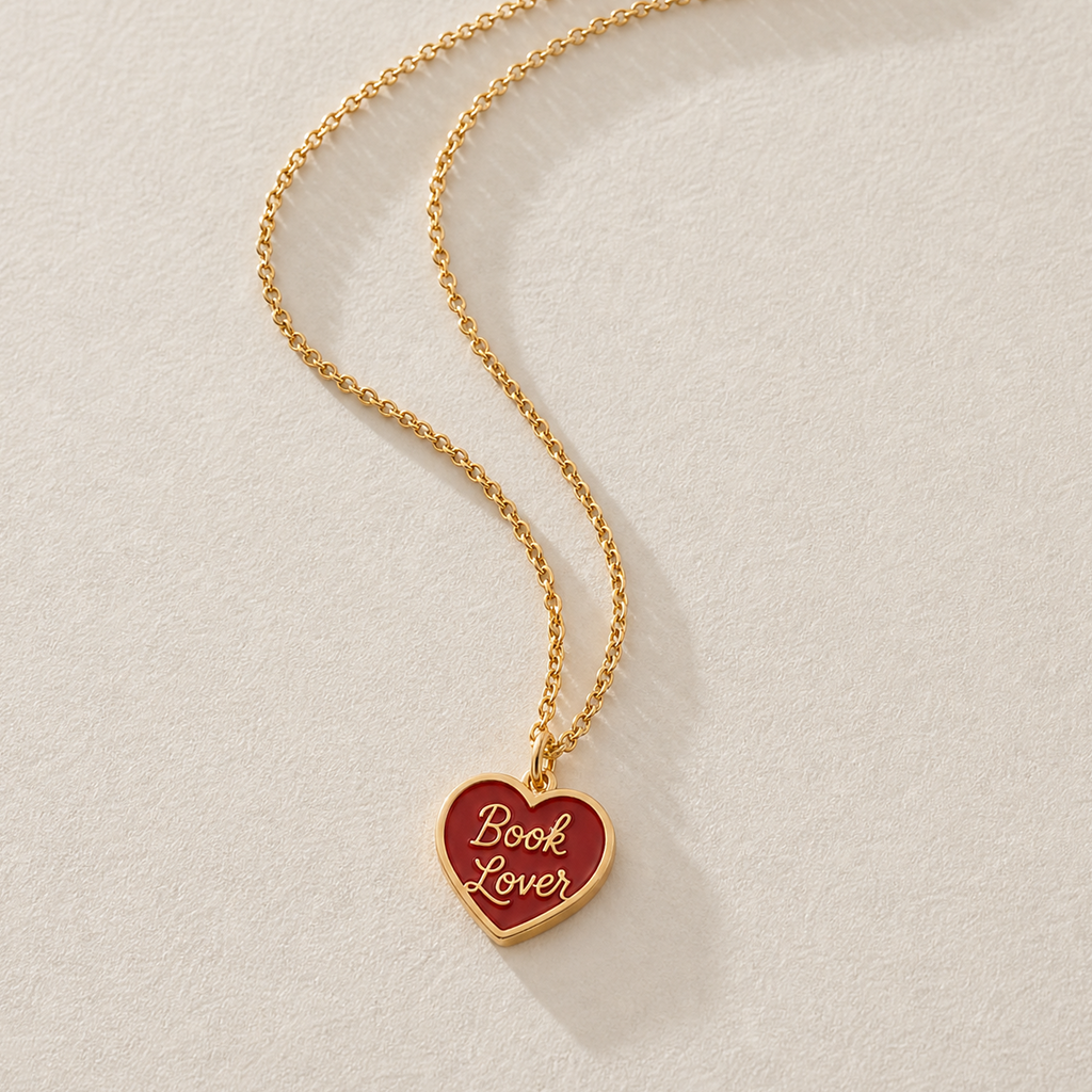 Book Lover Necklace 18k Gold Plated