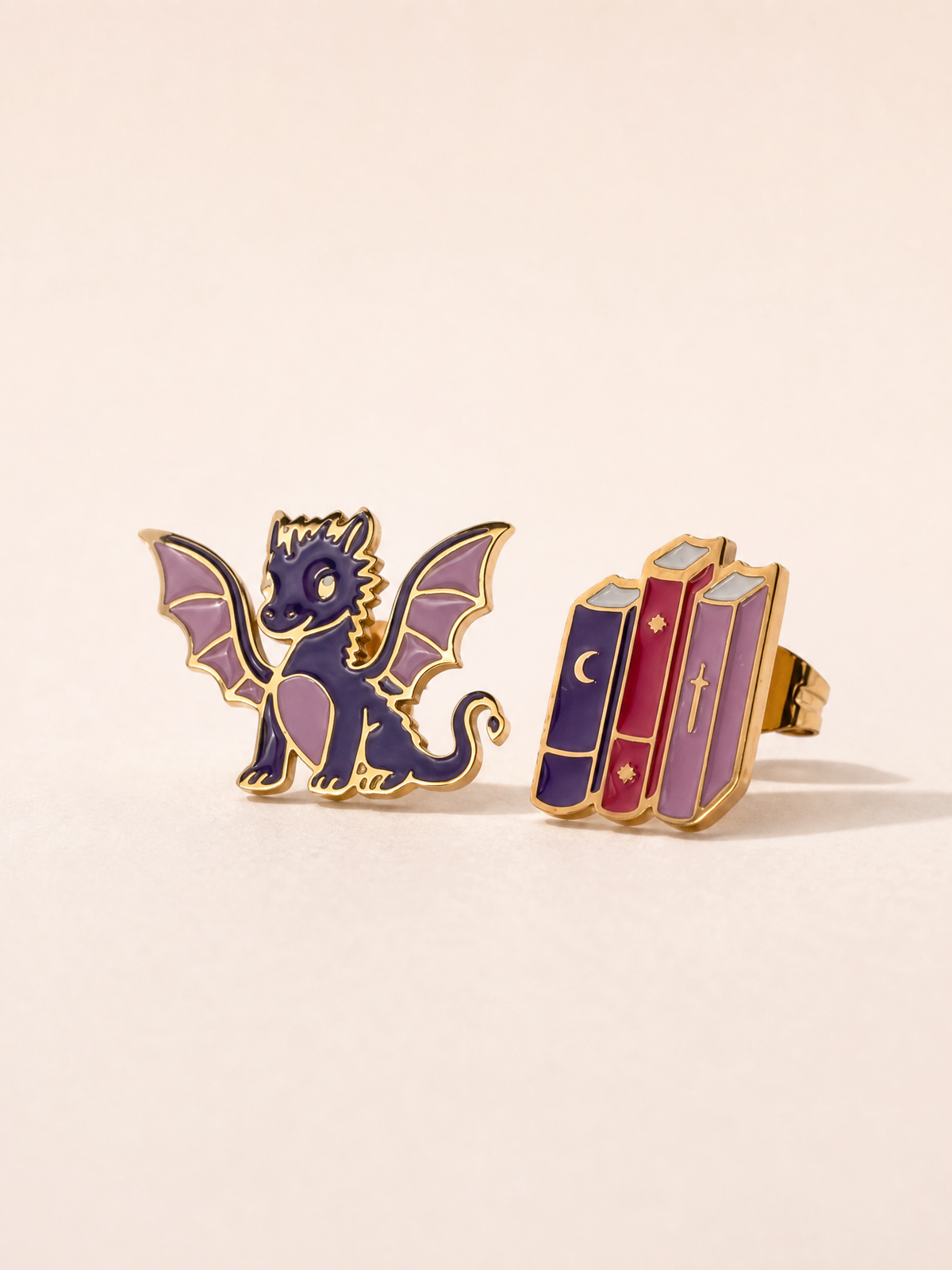 Dragon & Fantasy Books Earring Studs