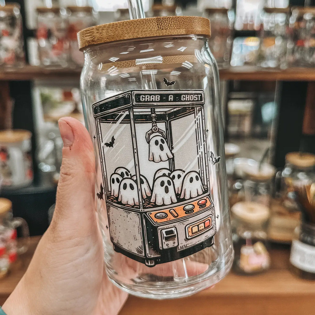 Grab A Ghost Glass Can Cup