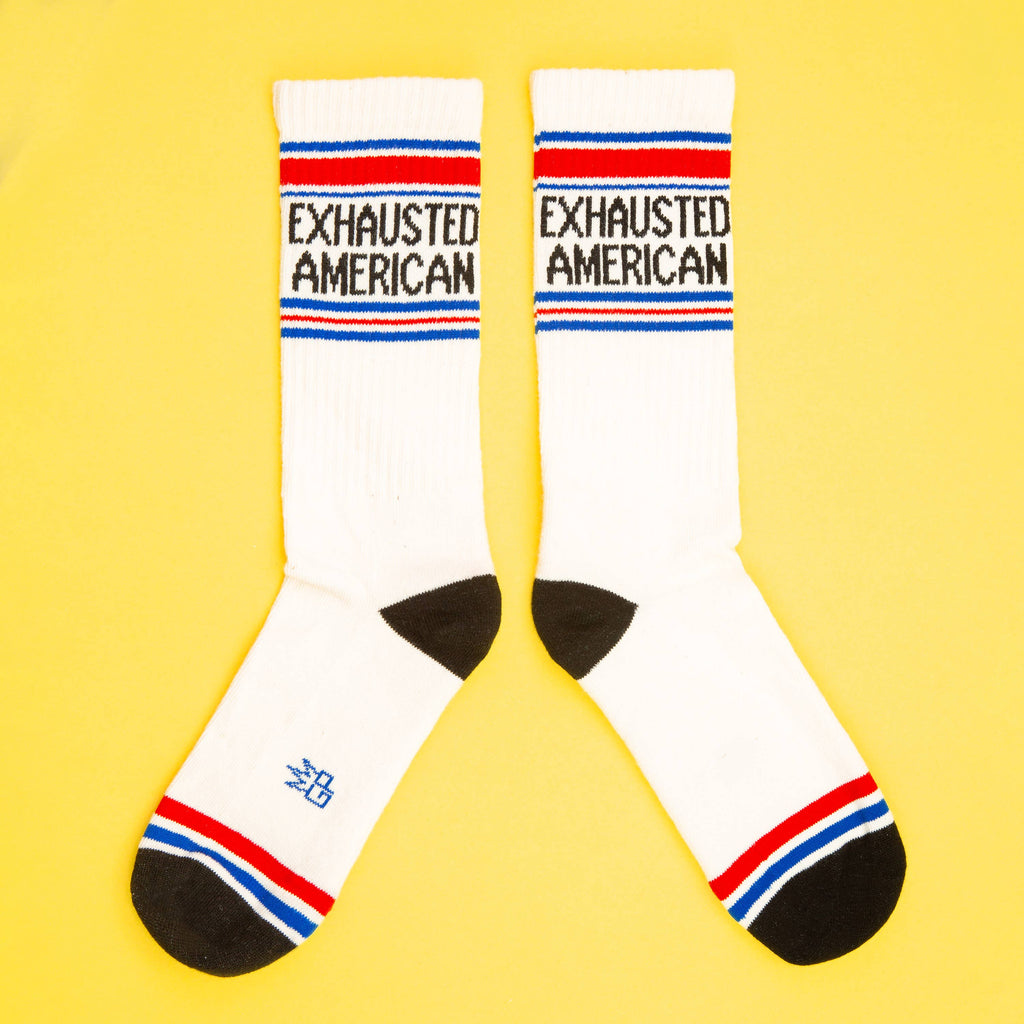 Exhausted American Gym Crew Socks