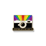 Harry’s “Aperture” Inspired Rainbow Camera Enamel Pin