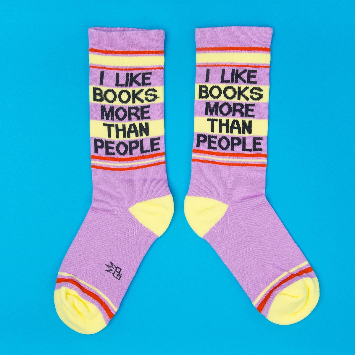 I Like Books More Than People Gym Crew Socks