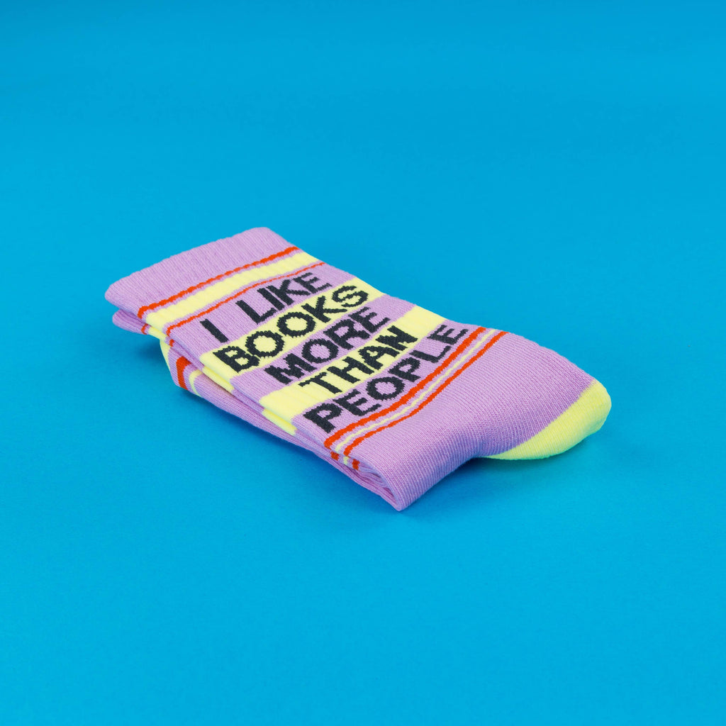 I Like Books More Than People Gym Crew Socks