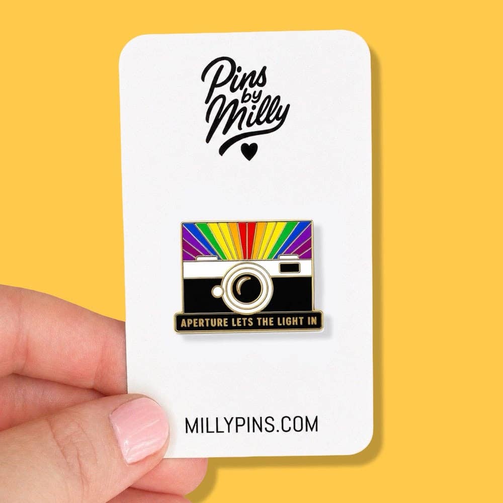 Harry’s “Aperture” Inspired Rainbow Camera Enamel Pin
