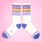 Bookworm - Vintage Rainbow repeat Gym Crew Socks