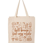 Fall Book Lover Canvas Tote Bag