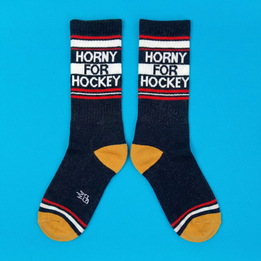 Horny For Hockey Gym Crew Socks